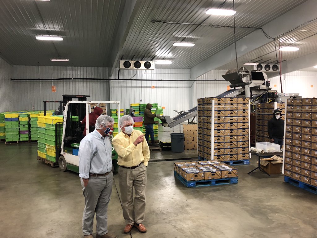 RussGoodman8's tweet photo. Enjoyed talking Georgia Agriculture with my friends Congressman Buddy Carter and Trey Taylor from the Georgians First Commission at our farm today. I really appreciate all he does in Congress on behalf of Georgia farmers!🇺🇸 https://t.co/r9re4andLb