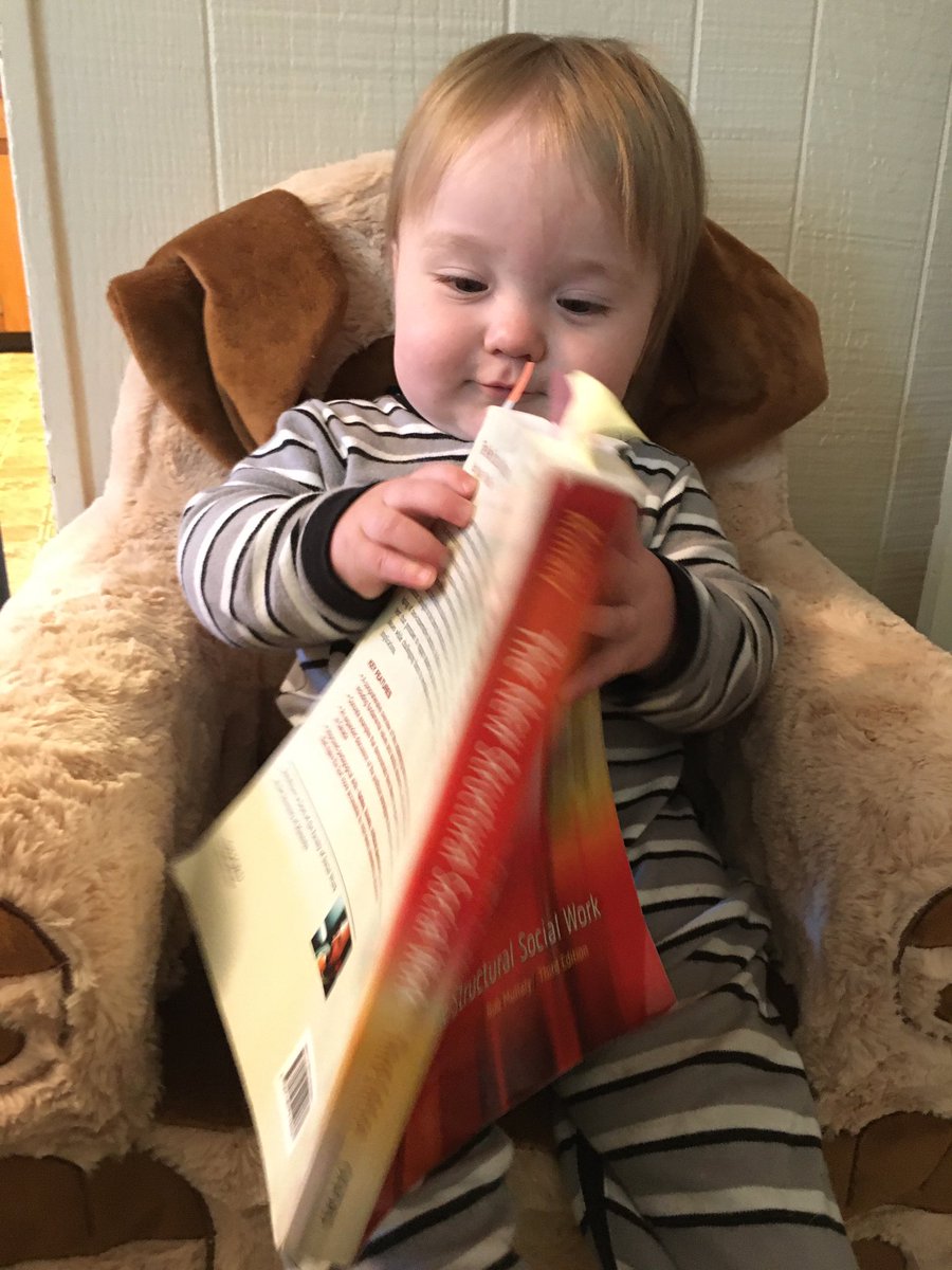 breannenyquist's tweet photo. Starting them young! Eli reading “the New Structural Social Worker “ by Mullaly (aka the Social Work Bible) #futureactivist https://t.co/AO5JlA3FJJ