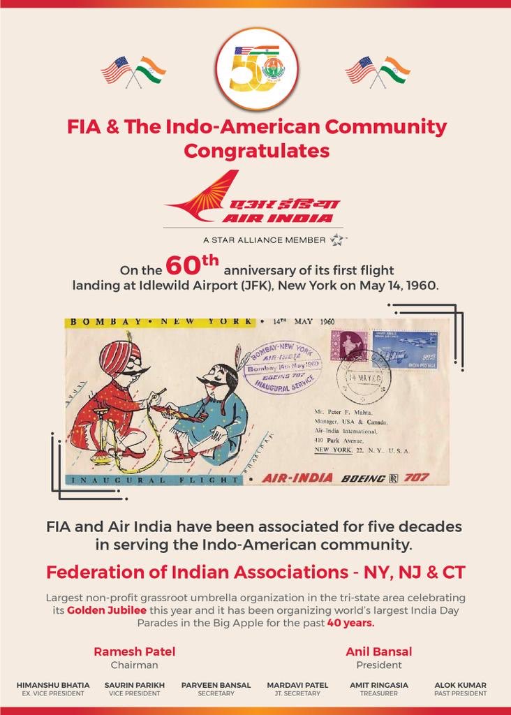 IndiaWai's tweet photo. 60 years back the first flight and now they bring back stranded Indians from NYC! #AirIndia #nationalcarrier #coronawarriers @IndiaWai @noops78 @aviationtoday @RunwayGirl https://t.co/le9mxCGkDr