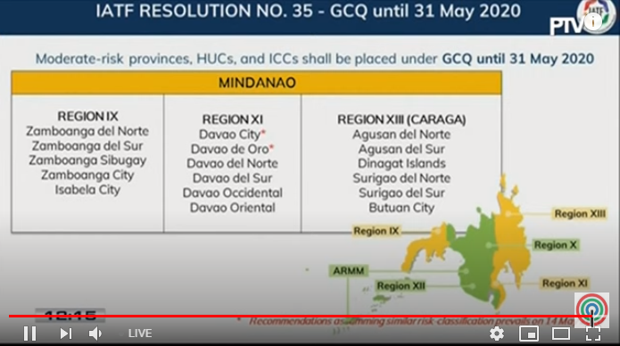 ANCALERTS's tweet photo. @arianne_merez Meanwhile, here are the areas under General Community Quarantine (GCQ) until May 31, 2020. #COVID19Quarantine https://t.co/DoH11ELcVq
