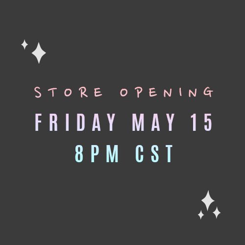 InfiresPins's tweet photo. Hi everyone! 💖⁣ My shop update will be THIS FRIDAY, May 15 at 8PM CST!⁣
⁣
My shop is now closed &amp; will relaunch with a brand new website!! 🎉 ⁣
⁣
Please note that all intl orders will be held and shipped later~
⁣
⁣ https://t.co/8sxuBn4VRZ