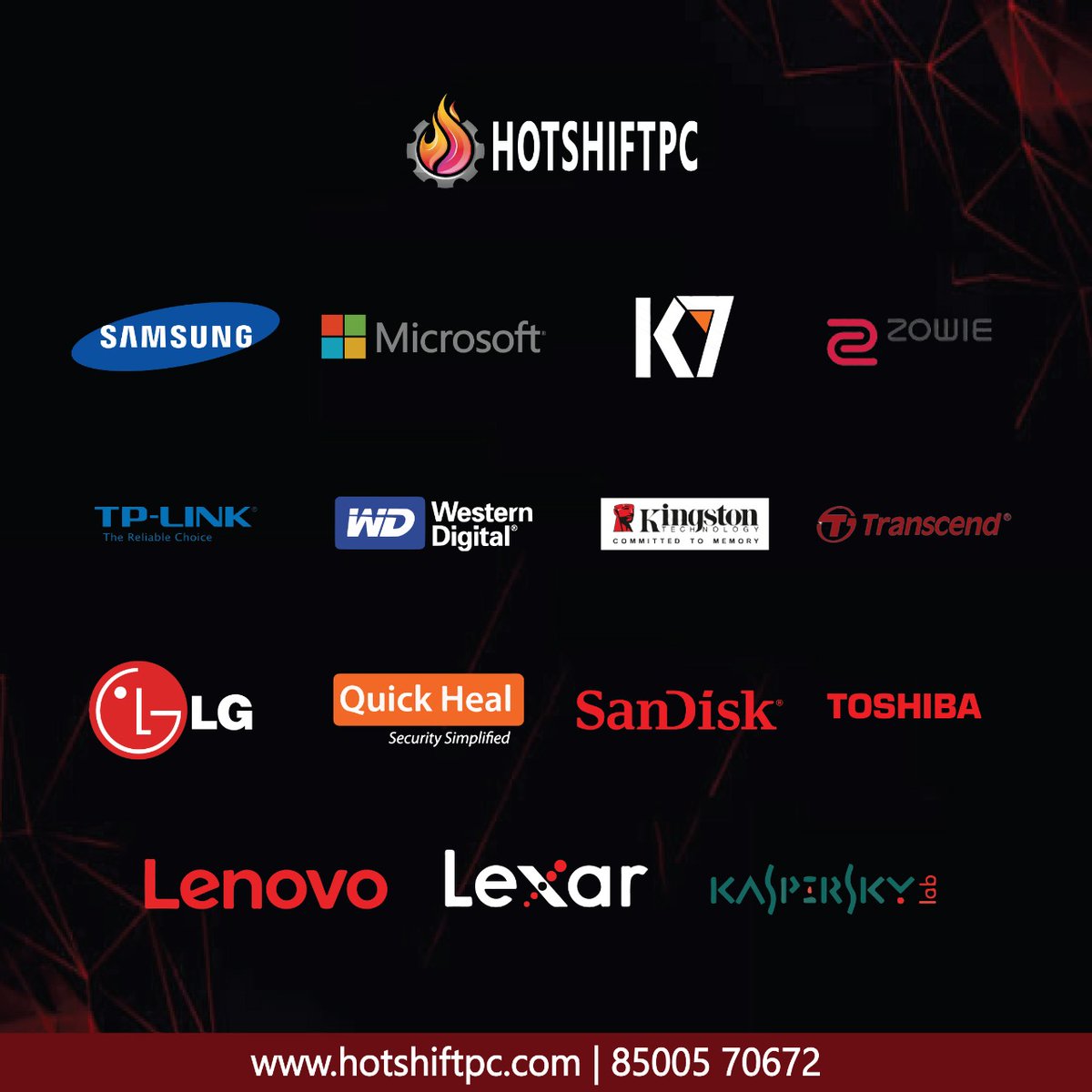 HotShiftPC's tweet photo. Happy To Annouce Even More Brands Under Our Hood For Essential Support To Provide best Solution to Customer Demand and Fullfill them
#hotshiftpc #samsung #microsoft #k7 #zowie #tplink #westerndigital #kingston #transcend #lg #quickheal #sandisk #toshiba #lenovo #lexar #kaspersky https://t.co/SDasHPb0fS