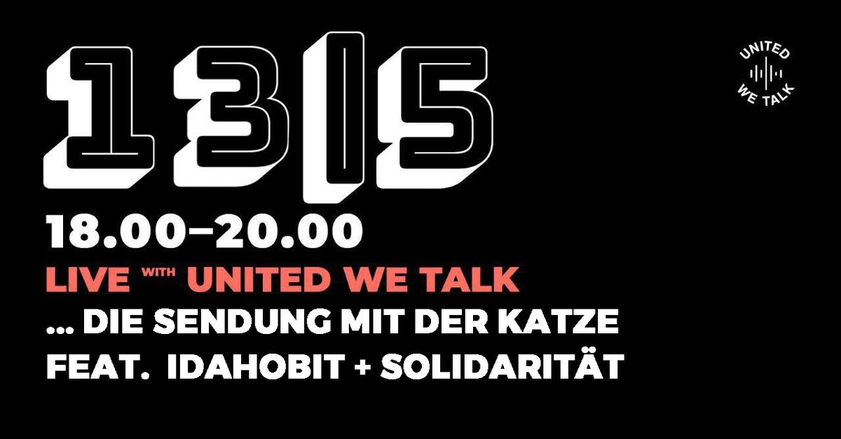 coview19's tweet photo. ... die Sendung mit der Katze feat. IDAHOBIT + Solidarität
Moderation: Jen Pahmeyer – https://t.co/pyECMVzXXr
LIVE via @ALEX_berlin_de das Talkformat von @united_westream
Mittwoch 13.05. 18-20h CEST
Join in Stream+Chat: https://t.co/uocvYFOyAT
#UWT #Talk #Covid_19 #coview https://t.co/wgqET1pRop