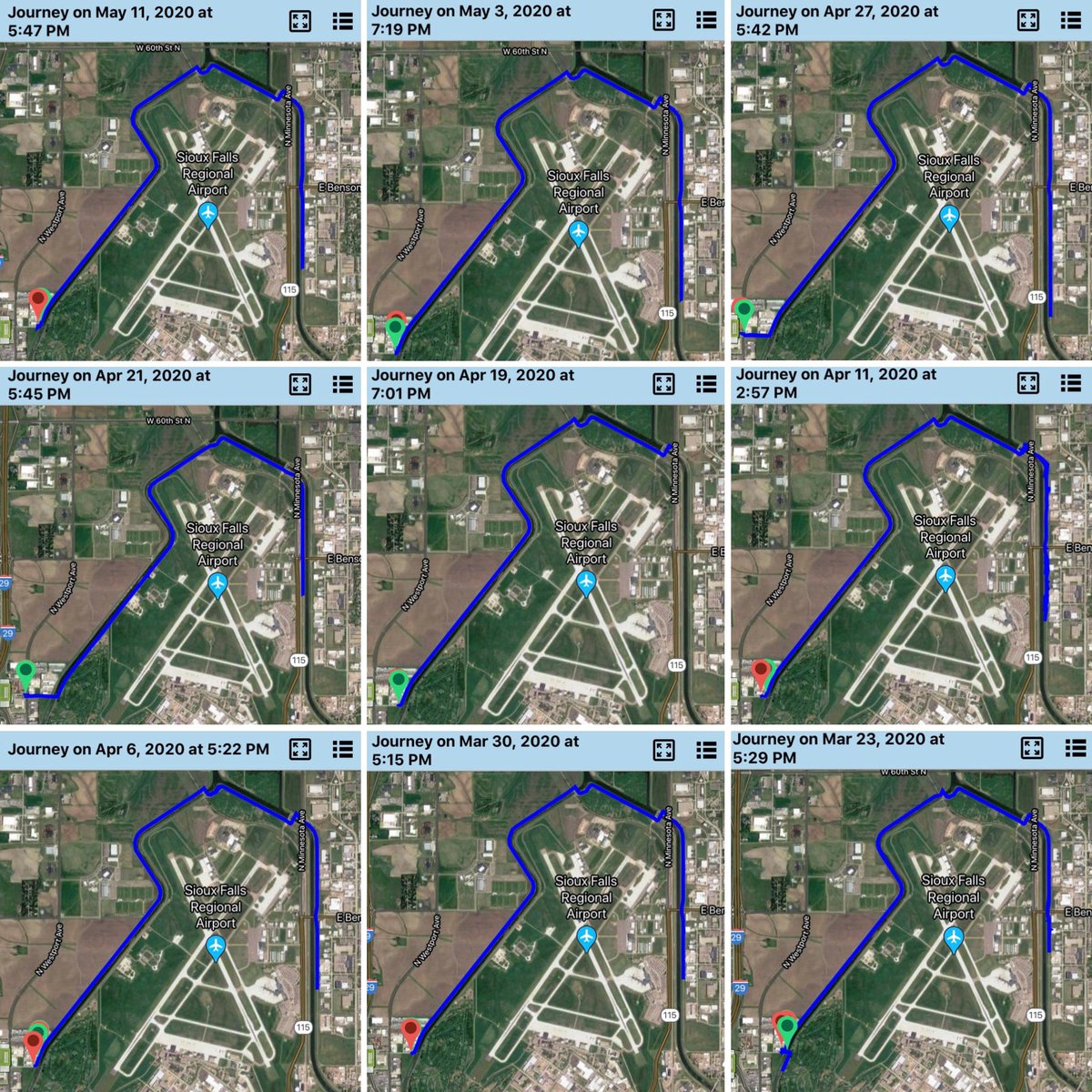 ifly4pie's tweet photo. I call it Nine weeks of Ninety-Minute Nine Mile Mondays 👟 [with some exceptions. Once was only a 10k and once was accidentally over 10mi]. One of my favorite places. ✈️ #pandemic #fitness #running #planespotting #outsidethefence https://t.co/gRJj33Jp8F