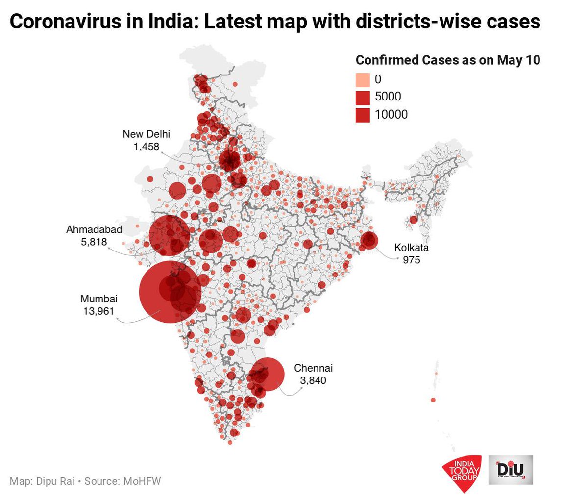 ReporterRavish's tweet photo. District wise heat map of Coronavirus cases shows #Mumbai & #Ahmedabad facing the worst
@IndiaToday #DataIntelligenceUnit #COVID19 #lockdown #StayHomeStaySafe https://t.co/dRUVpnVlrz