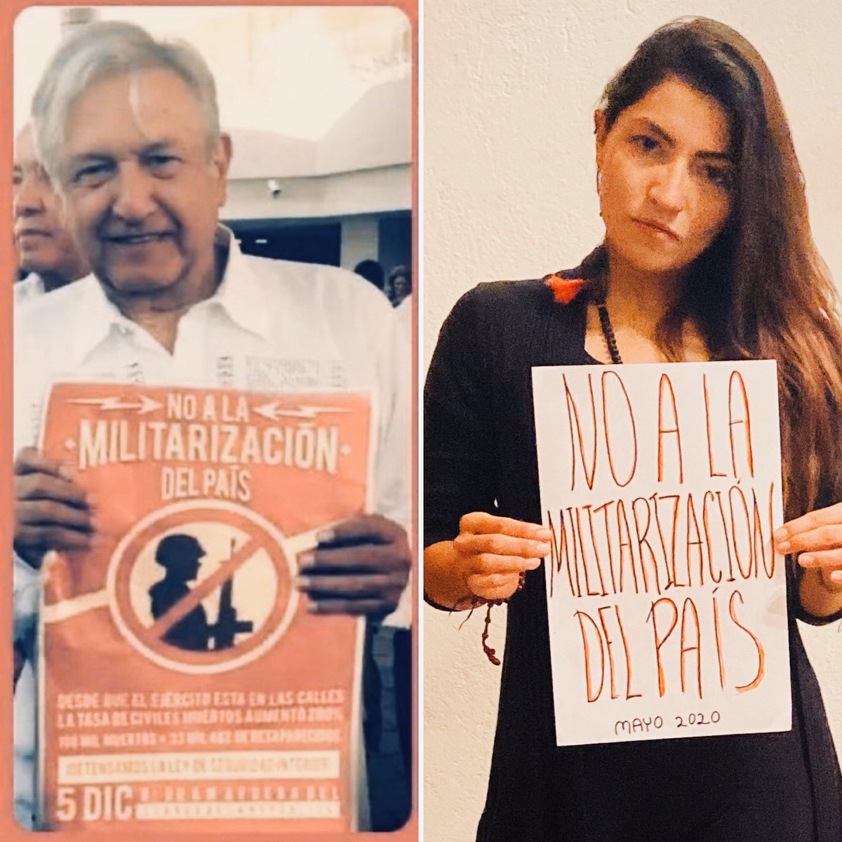 ANALARAPAZ's tweet photo. Hace mucho que no coincidía con usted Presidente @lopezobrador_ 

#Noalamilitarizaciondelpais https://t.co/YYvjSaZBIq