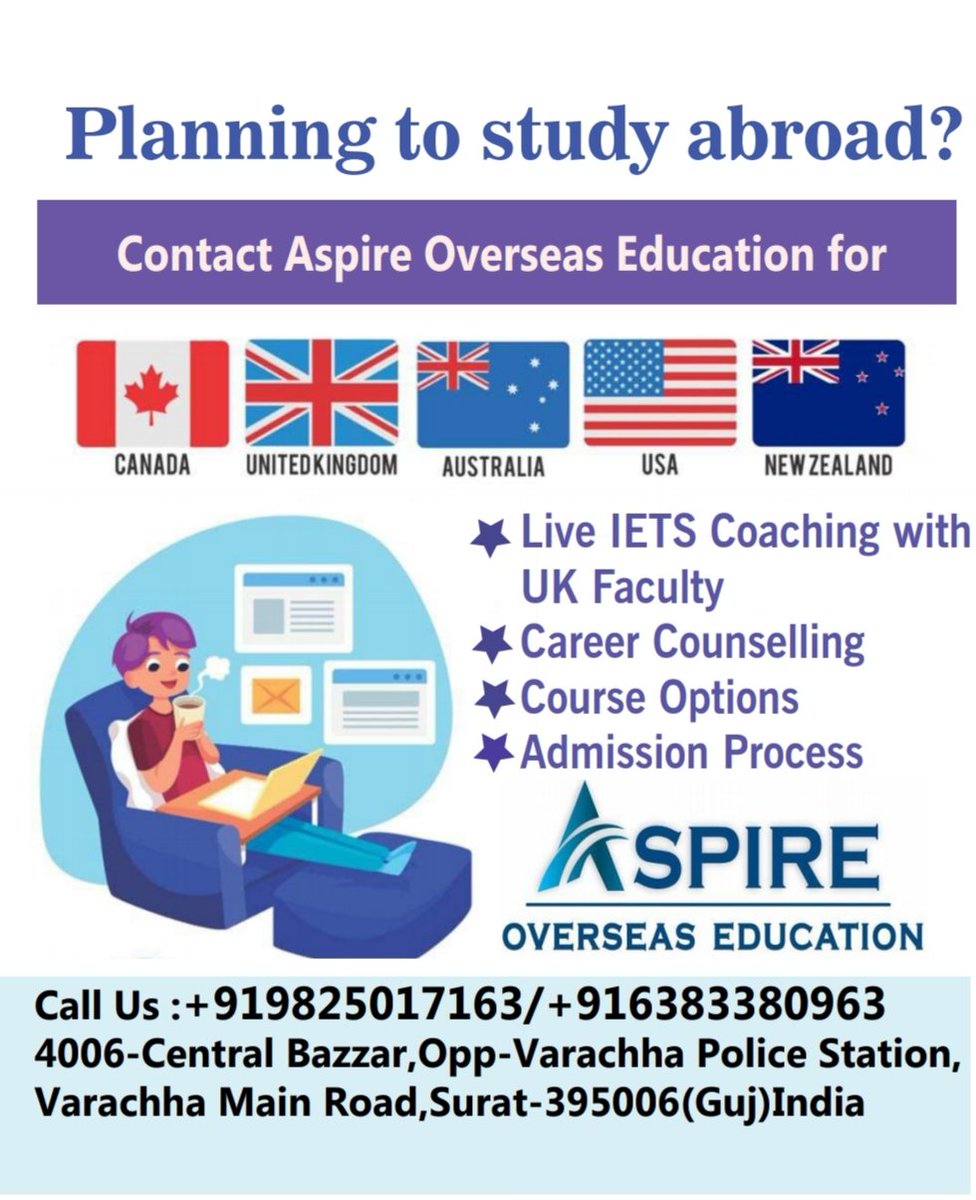 🖌Planning to Study Abroad ?🖌
For more detail contact us:+919825017163
+916383380963
#doctor #aspiretoedu #studyabroad  #studyforeign #educationconsultant #onlineieltsclasses #oetonlineclasses #studyinuk #studyinnewzealand  #studyinusa #studyinaustralia #studyincanada