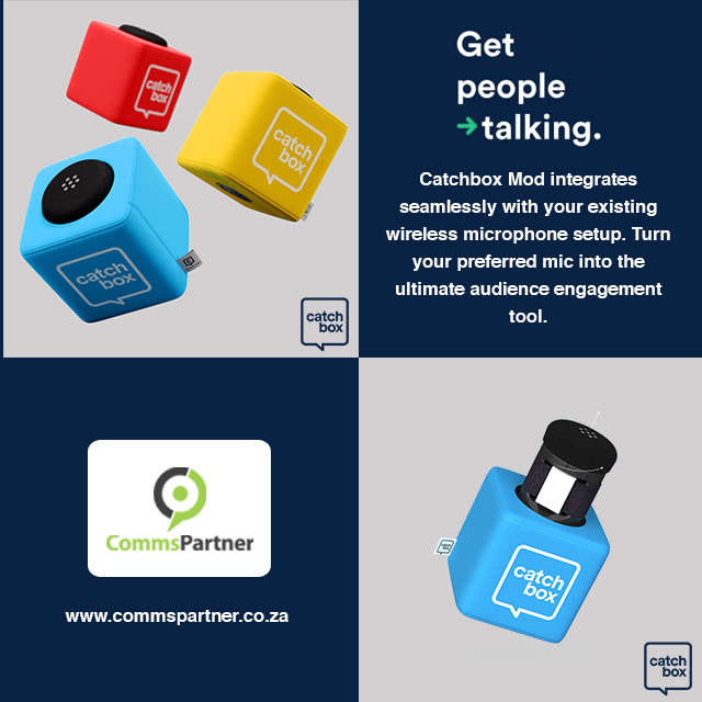 Commspartner's tweet photo. Increase audience participation with a Catchbox Mod. This funky device allows users to throw around ideas for a more interactive audience experience. We had the opportunity to meet with the Catchbox team at ISE 2020 https://t.co/yUteFhvvFm https://t.co/UAbbdFEVZW