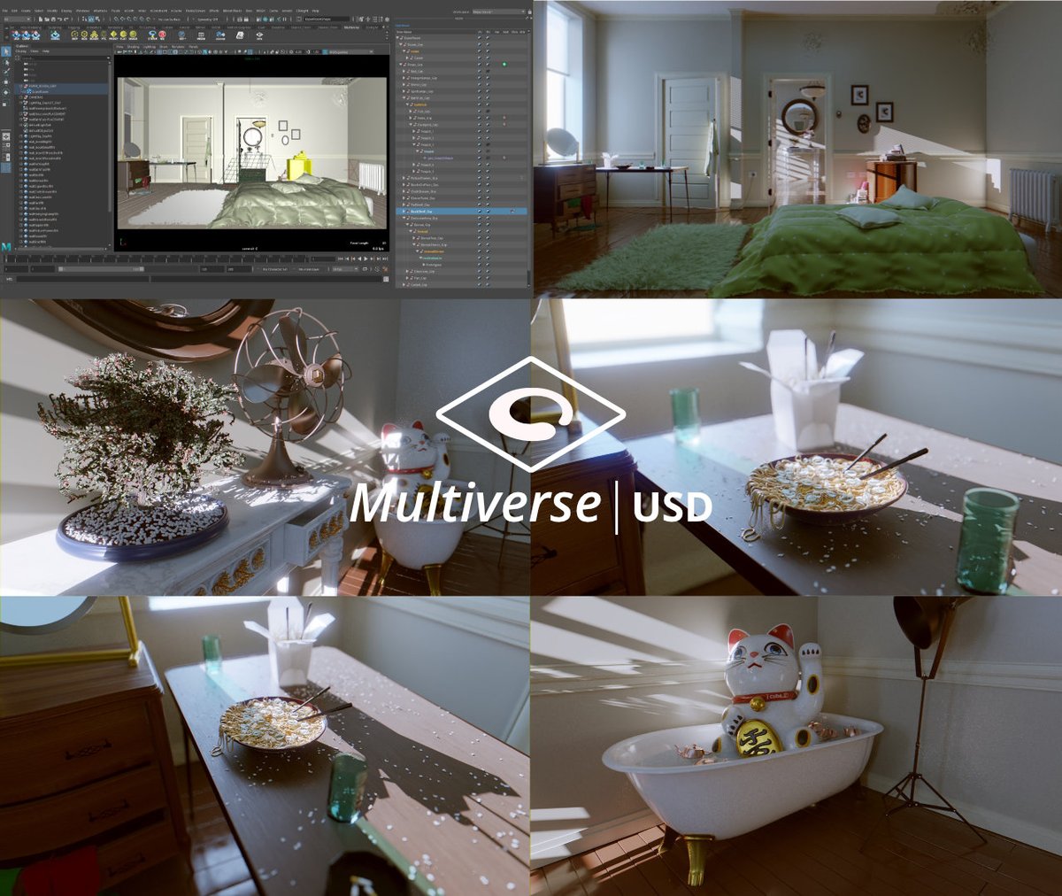 Have lots of fun with the #USD "Esper" #3D composition scene inspired by Rick Deckard's apartment <a href="/openusd/">Pixar's OpenUSD</a> #indie #Multiverse #MultiverseUSD #BladeRunner #CG #cgi #VFX #Animation #3dmodeling #scifi. Free Download at: j-cube.jp/solutions/mult… "Enhance 57 to 19, track 45 left stop!"