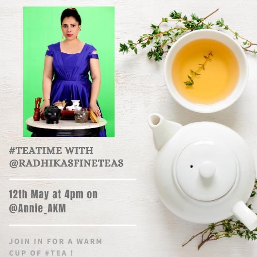 RadhikasTeas's tweet photo. Its tea talk and more this evening on lovely @Annie_AKM insta live, Radhika our sommelier freewheeles on loads of tea tips, so listen up Mumbai it’s our fav Rj of @RadioOne943fm 
#chai #teatalk #organic #pure #radio #instalive https://t.co/ekHqO82yxb