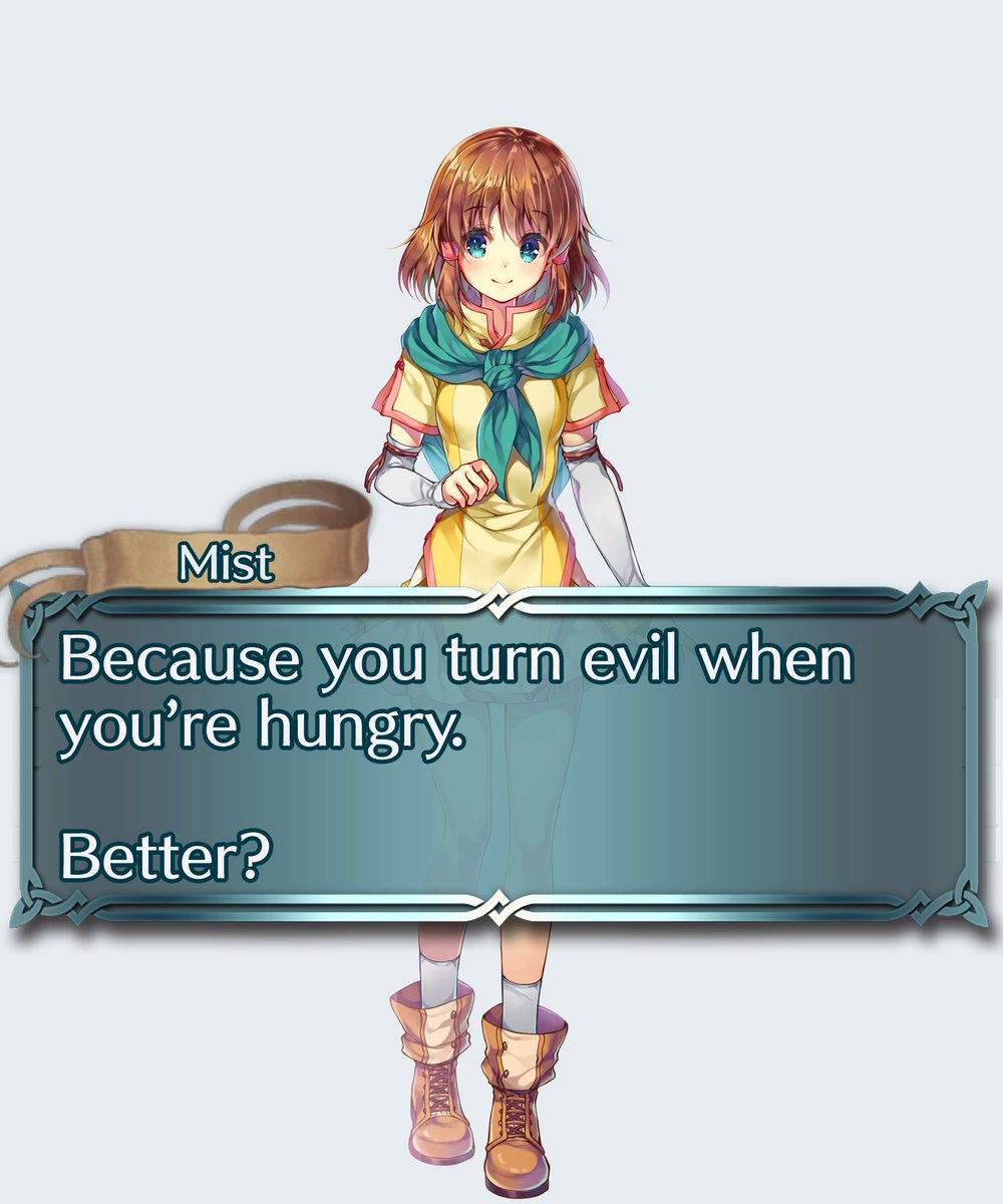 FehGodly's tweet photo. Today's tweet is sadly not sponsored by Snickers tho-
#Ike #Mist #FireEmblem #FireEmblemHeroes #FEH #FE #FireEmblemPathOfRadiance #FireEmblemRadiantDawn #FE10 #FE09 #FEMist #FEIke https://t.co/J31UWCDAIx