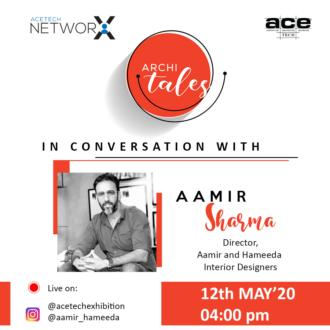 The_AceTech's tweet photo. Presenting to you, our 4th session of Architales with the one and only Aamir Sharma going live from @aamir_hameeda (instagram) on the 12th May, 4pm.

Stay tuned!!
.
.
.
.
.
#ACETECH #ACETECH2020  #aamirhameeda_studio #Architect #interiordesign #InteriorArchitecture #conversations https://t.co/XmhThQLCTp