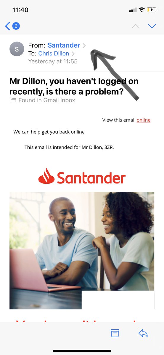 TeachingCave's tweet image. ❌❌How can you spot a FAKE EMAIL?

The sender’s name is ‘Santander’ which looks legitimate but... click on the sender’s name and it shows you the email address which doesn’t look, nor is it Legitimate.

Don’t type your personal information in using a link from an email address.