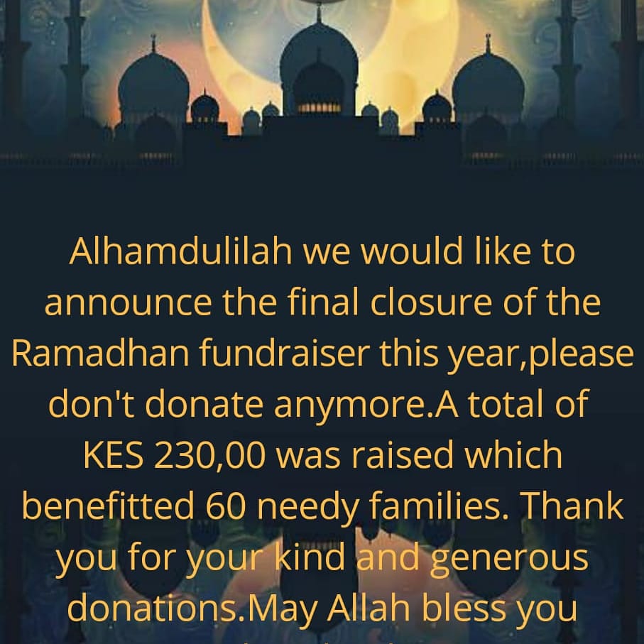 kesda_kenya's tweet photo. Our fundraiser for this year's Ramadhan is officially closed.
We thank you for the massive and generous contributions.
God bless you all. https://t.co/4PiKdMoYXw
