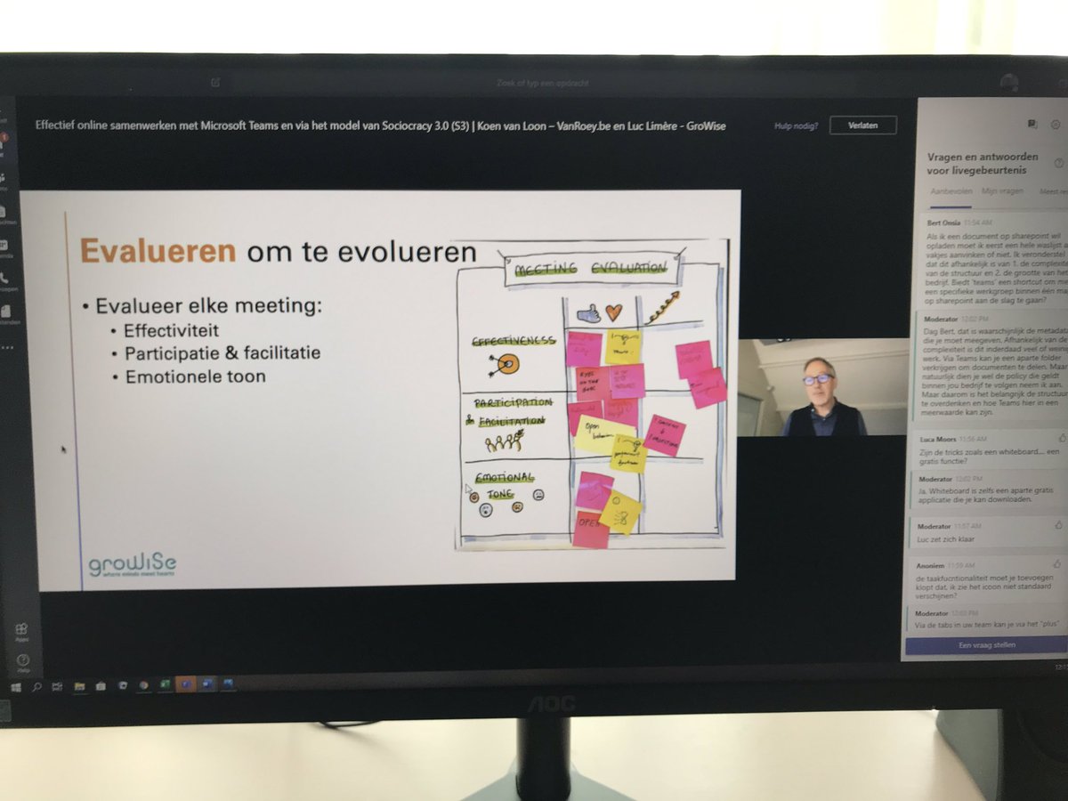 DennisGompel's tweet photo. Ter vervanging van het Soon-festival hebben ze enkele webinars georganiseerd. Deze gaat over hoe teams werkt gegeven door dhr. Koen van Loon. Welke functies kan je gebruiken? Zoals de planning, polls aanmaken,... Daarna nog een uitleg van Luc Limère.
#thomasmore #ondernemerschap https://t.co/nEpRzwVjC9