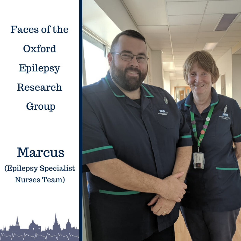 OxEpilepsy's tweet photo. It's #InternationalNursesDay today! Huge thank you to all our wonderful NHS staff @OUHospitals. Meet Marcus from our Epilepsy Specialist Nurses Team in another #FacesOfOxERG. Thank you guys for all your work, your care for patients &amp; the positivity you spread among the team. https://t.co/QCusoN4rZw
