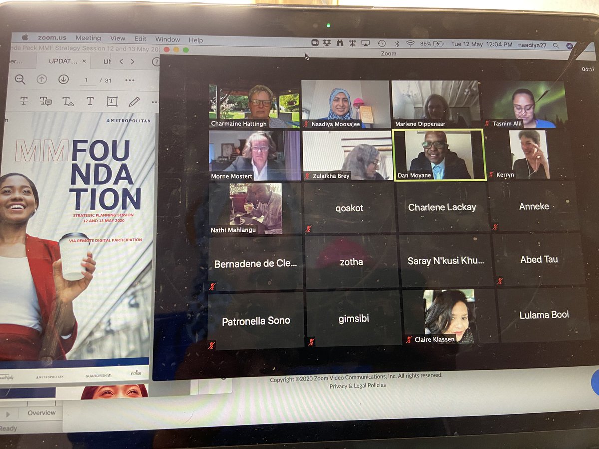 NaadiyaMoosajee's tweet photo. Ready to start our board meeting for the #MMfoundation the board & CSI team has been forward thinking in response to #Covid_19 and now working on #youth #jobs and recovery post #Covid19inSA https://t.co/lM8sQnVBfy