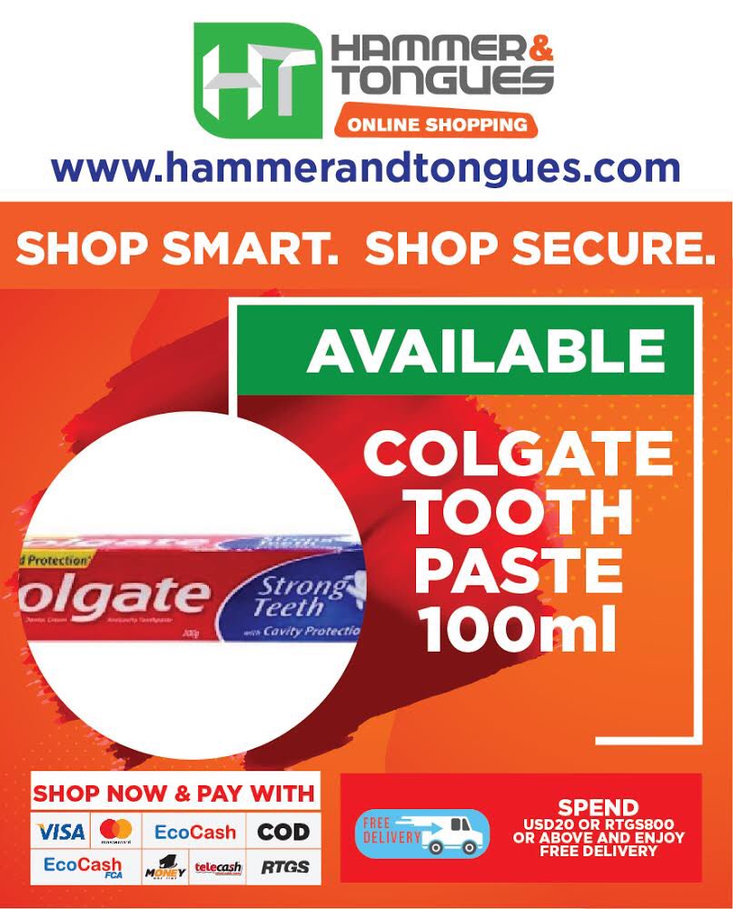 Maintain proper oral hygiene. Get 100ml Colgate toothpaste from us. 
Shop online today! 

Visit shop.hammerandtongues.com
#shopsmart #shopsecure #onlineshopping #hammerandtongues #lockdownshopping #toothpaste