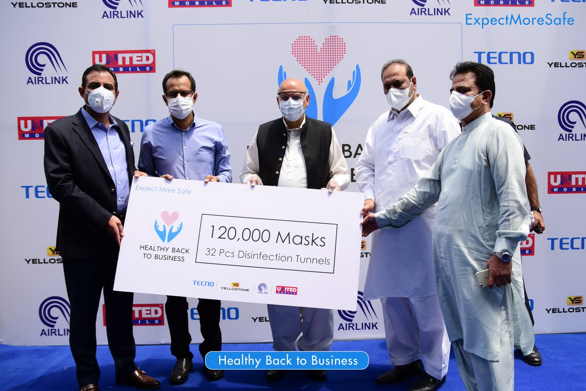 TecnoMobilePK's tweet photo. Our official association partners Airlink, YelloStone, United Mobile. 
#ExpectMoreSafe #HealthyBackToBusiness #TecnoMobilePakistan https://t.co/OuB9affY6A