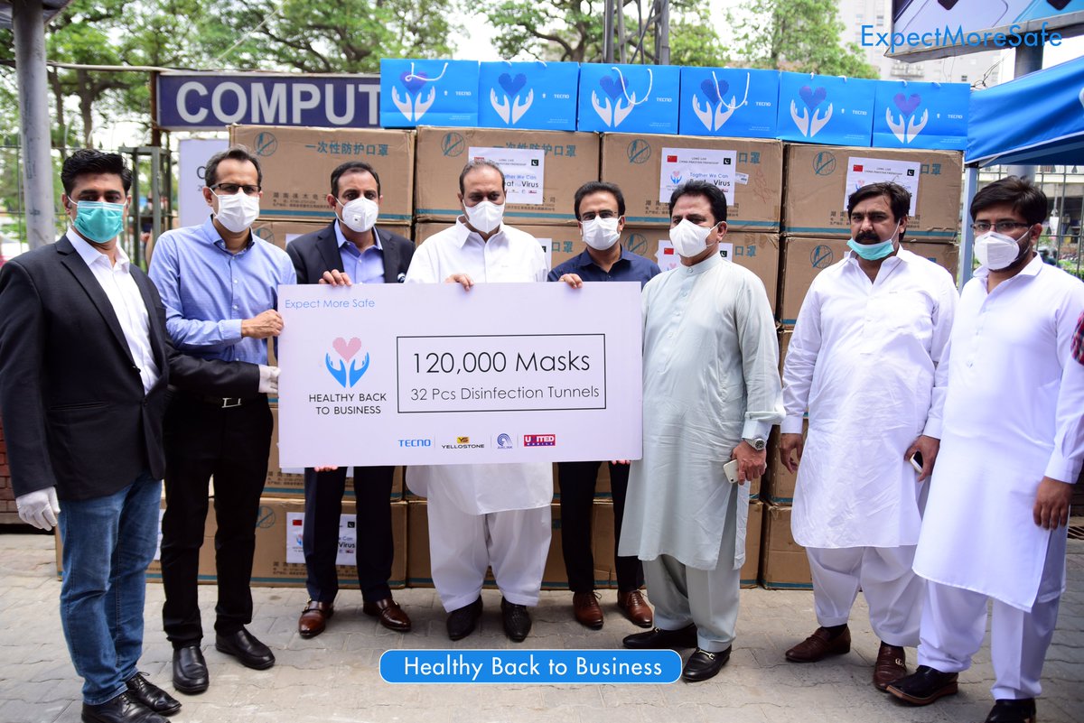 TecnoMobilePK's tweet photo. TECNO has donated 120,000 masks and 32 Disinfection Tunnels. 
#ExpectMoreSafe #HealthyBackToBusiness #TecnoMobilePakistan https://t.co/20P8cpRPri