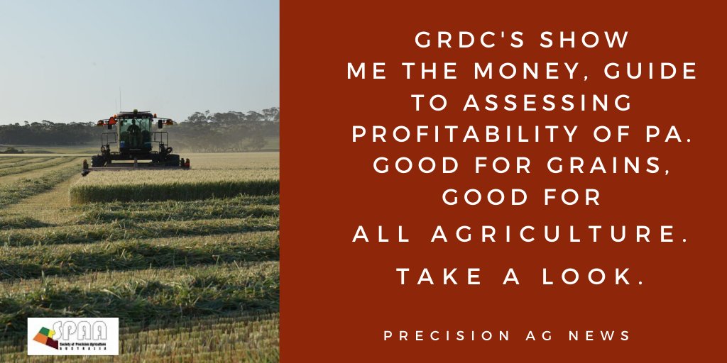 <a href="/theGRDC/">GRDC</a> Show me the money, guide to assessing profitability of PA.   Full story Precision Ag News issue 16.3. Join SPAA today - ow.ly/K2sZ50zfETW <a href="/ReddenPatrick/">patrick redden</a>, <a href="/Rural_Dir/">Rural Directions P/L</a>, <a href="/ABCRural/">ABC Rural</a> 

Available from ow.ly/Lmx250zfETX