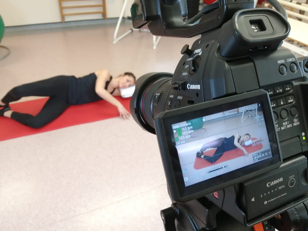 WHphysioLTH's tweet photo. Filming post natal Pilates exercises for our ladies to access from home during the current covid-19 pandemic. Thank you @BL_LTHTR for your professional support today. https://t.co/1pKUJLHkM7