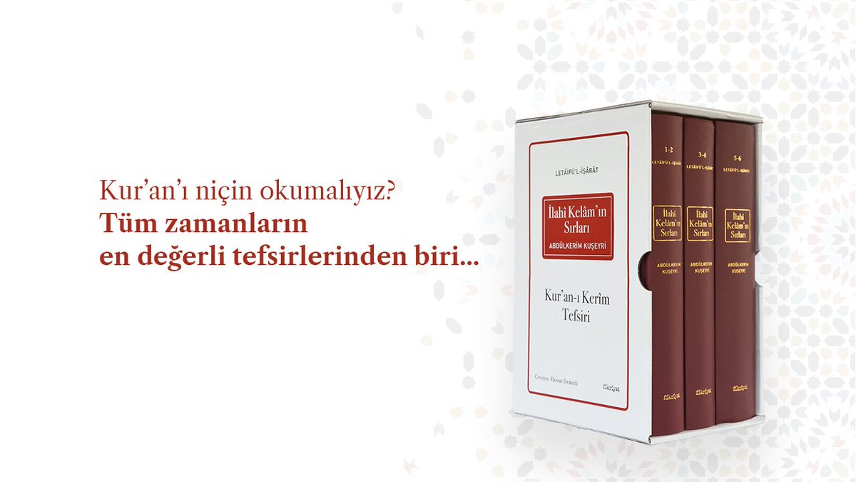 Tasavvuf tarihinin ilk kapsamlı tefsirlerinden olan, büyük İslam âlimi Abdülkerim Kuşeyri’nin ünlü Kur’an-ı Kerîm tefsiri “Letâifü’l-İşârât: İlahî Kelâm’ın Sırları”, Prof. Dr. Ekrem Demirli’nin çevirisiyle Fikriyat’ta. Satın almak için: bit.ly/iksDR3