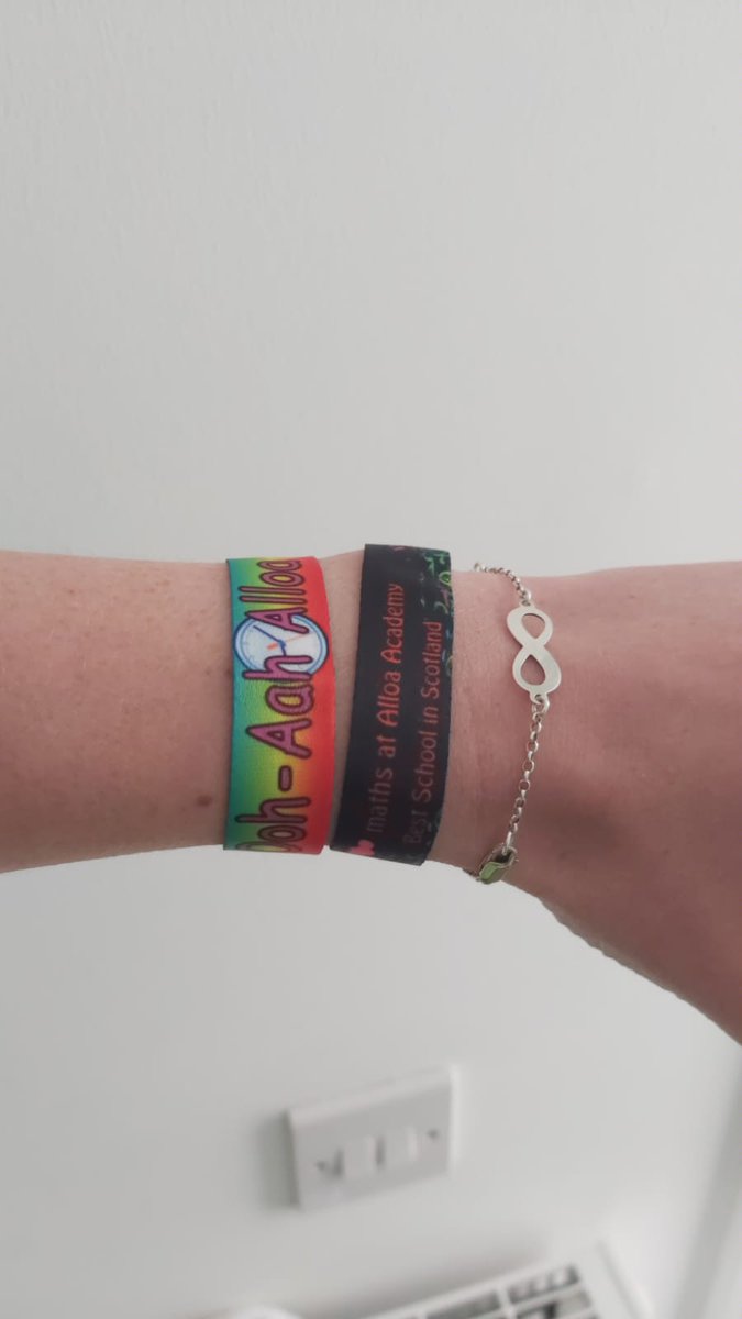 The new prizes for the Numeracy Challenge have arrived - Reversible Alloa Academy, Maths Wristbands. What all the cool dudes will be wearing this year!!😁😁.
First recipient - Jamie Jackson, Monday's winner.
Get yours by entering today.

#sumsRus
#achievingatalloa