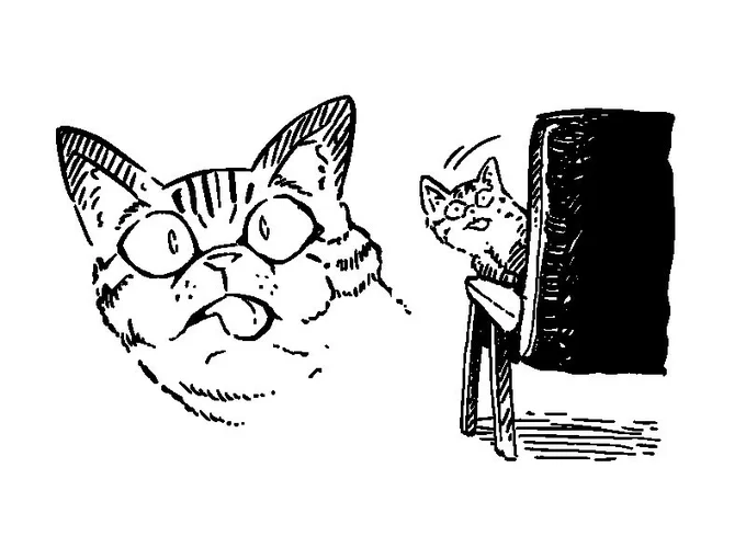 椅子で寝ている隙を見て出かけようとした飼い主に気づいた時の船長 