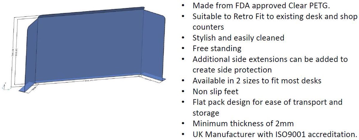 AdvanceSpares's tweet photo. PLEASE FEEL FREE TO SHARE.
Going back to work ? Our office desk shields are available to order in two sizes with available arm extensions to fit almost any desk, call us or email on adrian@aslgroup.uk.com #carehomes #socialcare #deskshields #coronavirusuk #safetyatwork #nhs https://t.co/wyU15gFRjE