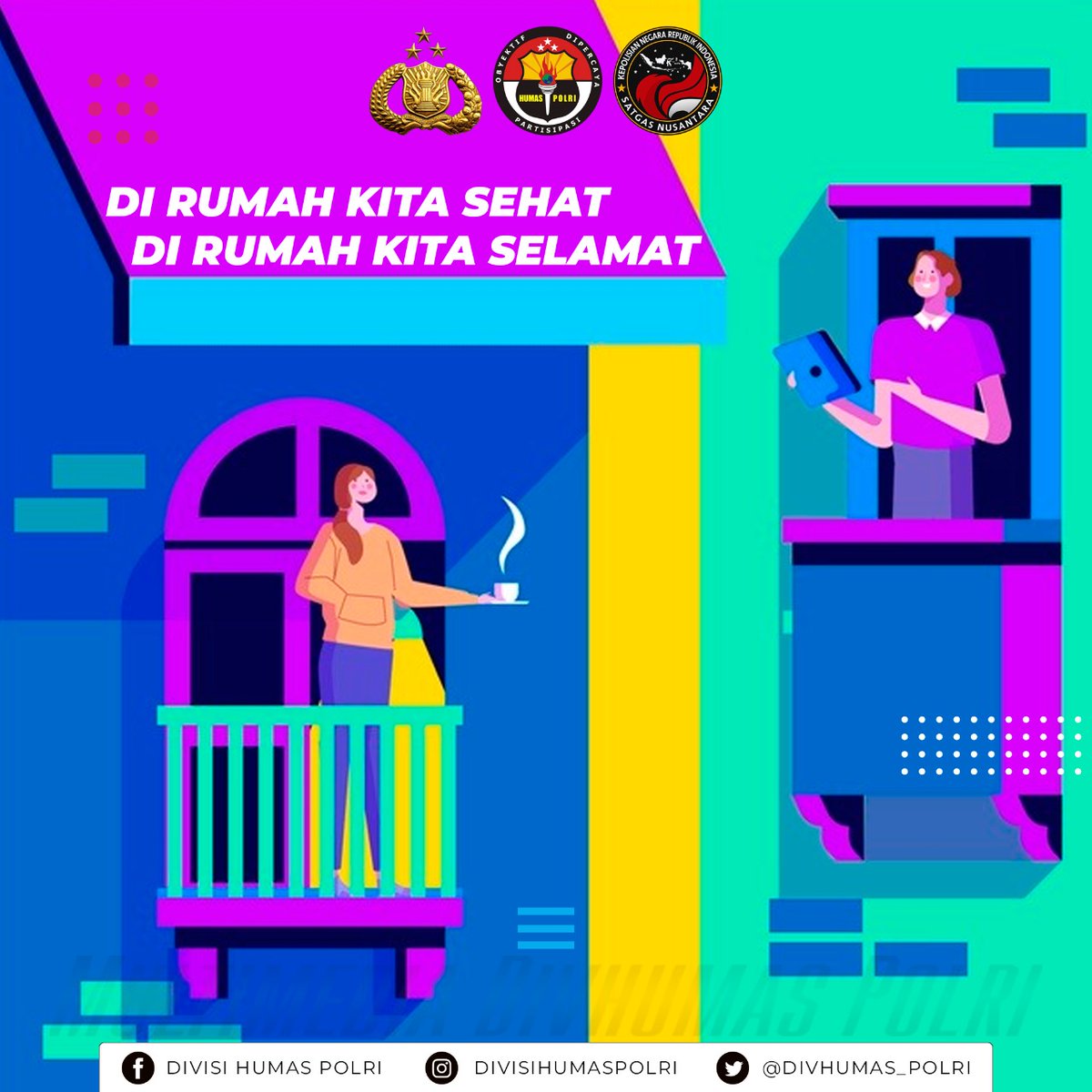 ad3333ck's tweet photo. DI RUMAH KITA SEHAT, DI RUMAH KITA SELAMAT
#DiRumahAja

Berada di rumah saja dan mematuhi protokol pencegahan penyebaran Covid-19 akan memutus rantai penyebaran virus Corona atau Covid-19.

#SiagaLawanCovid19 https://t.co/R0chnPSO9D