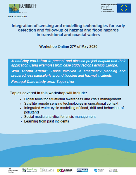 hazrunoff's tweet photo. @hazrunoff final workshop, postponed due the covid- 19 emergency, will be held in online next May 27. Organised by  @istecnico and @MUNICIPIOLOURES it will be a showcase to present the main project results and outcomes. Stay tuned! #finalworkshop #flooding #cheias #tagus#loures https://t.co/N8TPS5CnCn
