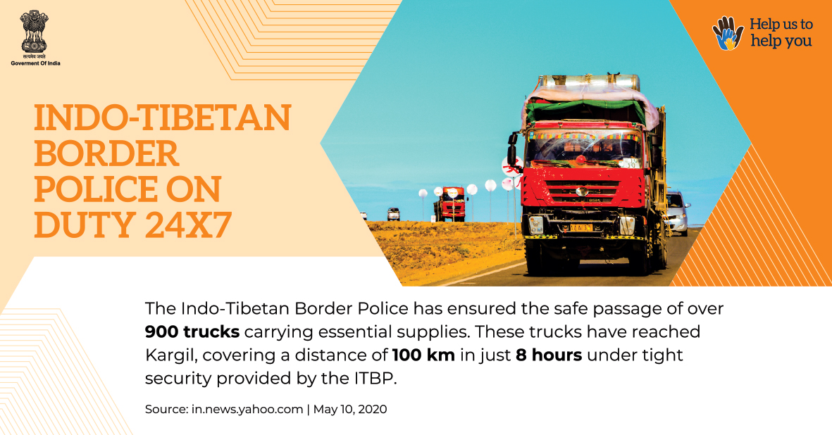 Swachh Bharat Mission - Grameen (@swachhbharat) on Twitter photo To ensure a smooth passage of trucks carrying essentials, the Indo-Tibetian police is providing tight security and all assistance needed.
#IndiaFightsCorona #SupplyWarrior #SwachhBharat
<a href="/PMOIndia/">PMO India</a> <a href="/COVIDNewsByMIB/">#IndiaFightsCorona</a> <a href="/MIB_India/">Ministry of Information and Broadcasting</a> <a href="/ITBP_official/">ITBP</a> To ensure a smooth passage of trucks carrying essentials, the Indo-Tibetian police is providing tight security and all assistance needed.
#IndiaFightsCorona #SupplyWarrior #SwachhBharat
<a href="/PMOIndia/">PMO India</a> <a href="/COVIDNewsByMIB/">#IndiaFightsCorona</a> <a href="/MIB_India/">Ministry of Information and Broadcasting</a> <a href="/ITBP_official/">ITBP</a>
