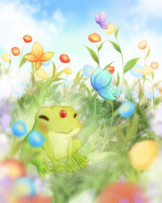 蛙のtwitterイラスト検索結果 古い順