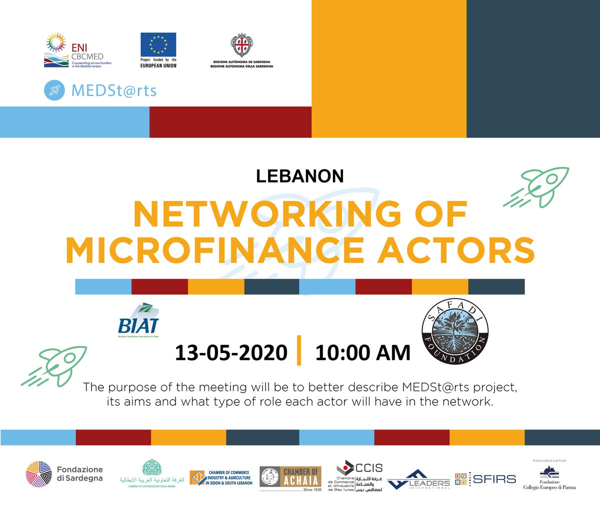 ‼️ Networking of Microfinance Actors ‼️
 Online Meeting Event 

bit.ly/2Wof135

#GOMED  #mednow #mediterranean #medstarts #Lebanon 
#Italy #greece #tunisia #palestine

<a href="/MEDStrts1/">MEDSt@rts</a>
@ENICBCMed