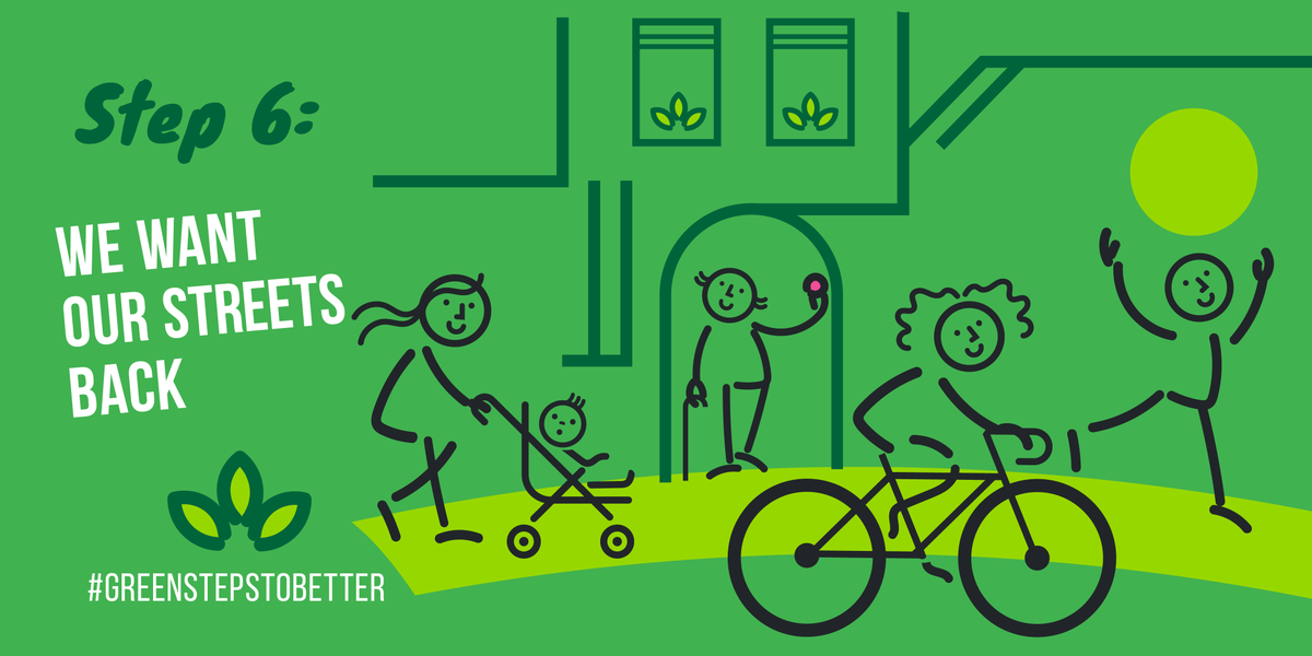 Traffic jams, noise & air pollution are all the result of political choices
 
It’s time to choose better. We want our streets back for walking and cycling

Step 6: Cleaner air and safer streets

#GreenStepsToBetter

More here 👇
bit.ly/2YRgdO8