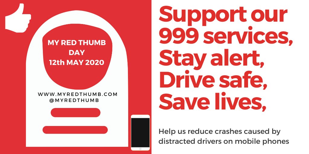 willows24's tweet photo. Today is #myredthumb day. Be a part of this important message to STOP mobile phone and media use whilst driving 🚙➕📱=❌ @MyRedThumb @EssexFireCar @SaferEssexRoads @ECFRS_RTCukro https://t.co/4v6dmofpoe