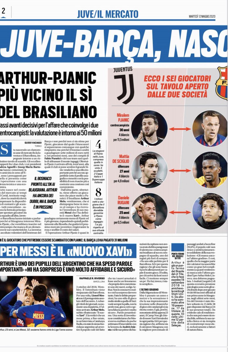 ☎️ #mercato Juve - Barça a gas en @tuttosport #sale #rebajas #meloquitandelasmanos