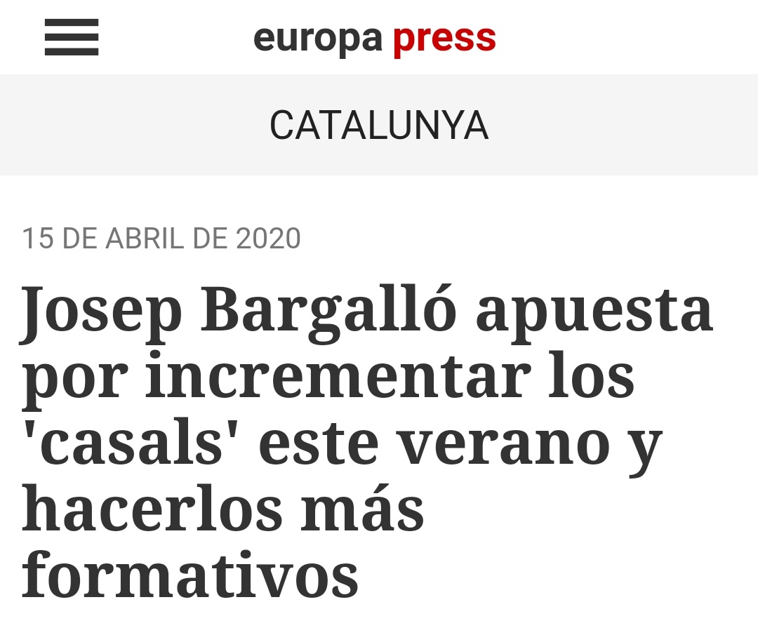 VdeRuben's tweet photo. El conseller Bargalló fa seu el discurs i promet a tot arreu i durant un mes que l'estiu de lleure es farà sí o sí.
Les empreses engeguen la maquinària d'inscripcions i preparació dels casals a la vegada que continuen demanant subvencions. https://t.co/kO2uR9RO62
