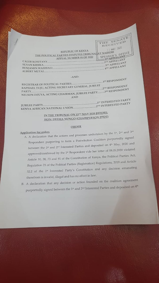 Iammush_'s tweet photo. KANU &amp; Jubilee post election deal is illegal as Jubilee did not convene its NEC.

MAuumbwaaaa za OdM kujeni mcomment 

#uhurumustgo
#Ruto
#ItsRutoWhoShouldGo https://t.co/eje5LigA90