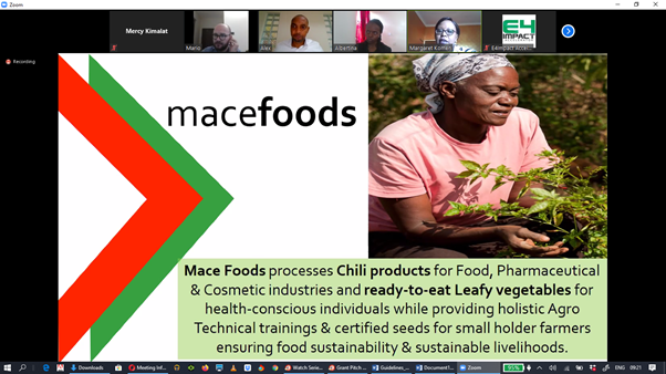 E4ImpactAfrica's tweet photo. #E4IPitching - @macefoods, a processor of specialty foods including chilies and indigenous vegetables for both the local and international, pitched to a panel of judges to win a Grant to improve the automation of the African Leafy Vegetables process line. All the best Mace Foods! https://t.co/FsqMroBszN