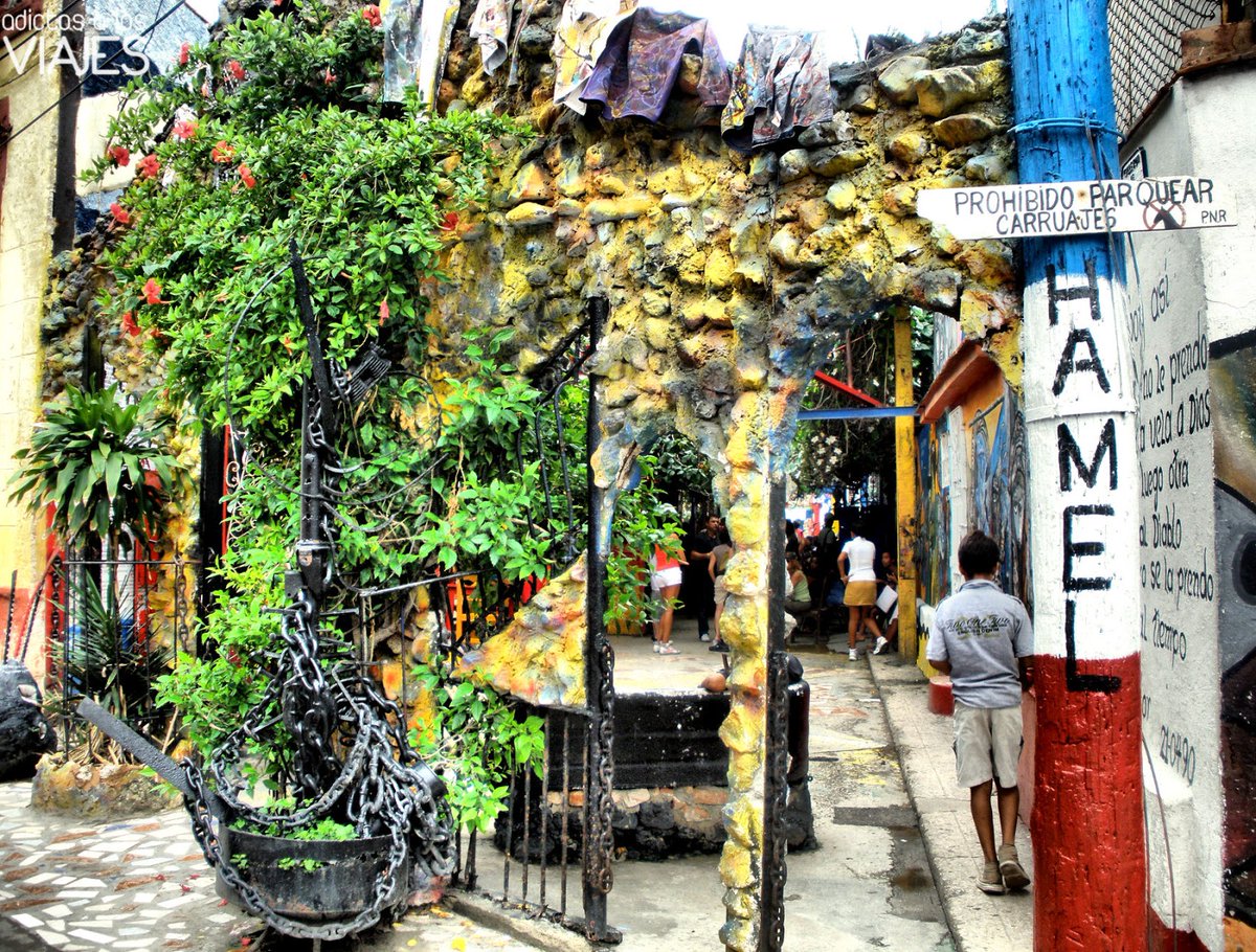 Pulpiperu_GIAT's tweet photo. Hoy nos hemos ido a #Cuba con @ClaudiacubaG . Nos han recomendado el Callejón de Hamel. Se trata de uno de los principales focos de cultura afrocubana que hay en La Habana, y se recomienda ir en domingo!!! Estoy deseando ir, os imagináis tomar ron cubano ahí? 😍🇨🇺#1GIATporelmundo https://t.co/V58fOv3nkd