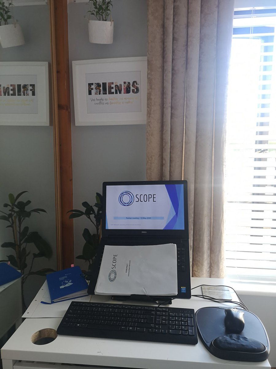 laurendublin's tweet photo. We didn't make it to Edinburgh to our hosts @scvotweet but I'm set up and ready to join @SCOPE_platform final partner meeting via @zoom_us this morning #SCOPEplatform #SCOPEproject #ErasmusPlus #partnership #exchange #StayHome https://t.co/JRg1zzKa48
