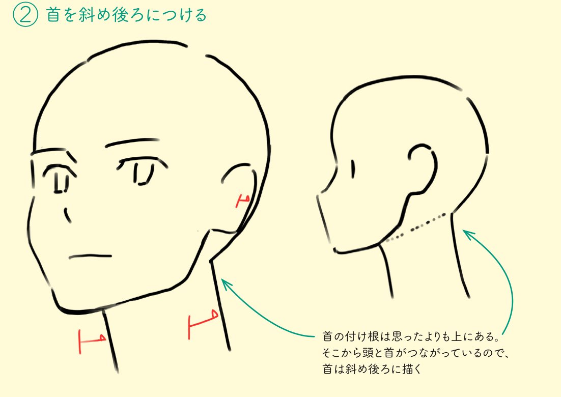 顔に立体感が出ない理由‼︎
・左右の目の形が同じ
・眉毛が目の斜め上
・目と耳は離れている、側面部を意識する
・アゴ線を消してエラハリ無くす
…など。
『アニメ私塾流 最速でなんでも描けるようになるキャラ作画の技術』(エクスナレッジ刊)
販売リンク↓https://t.co/LvrckU32Gj 