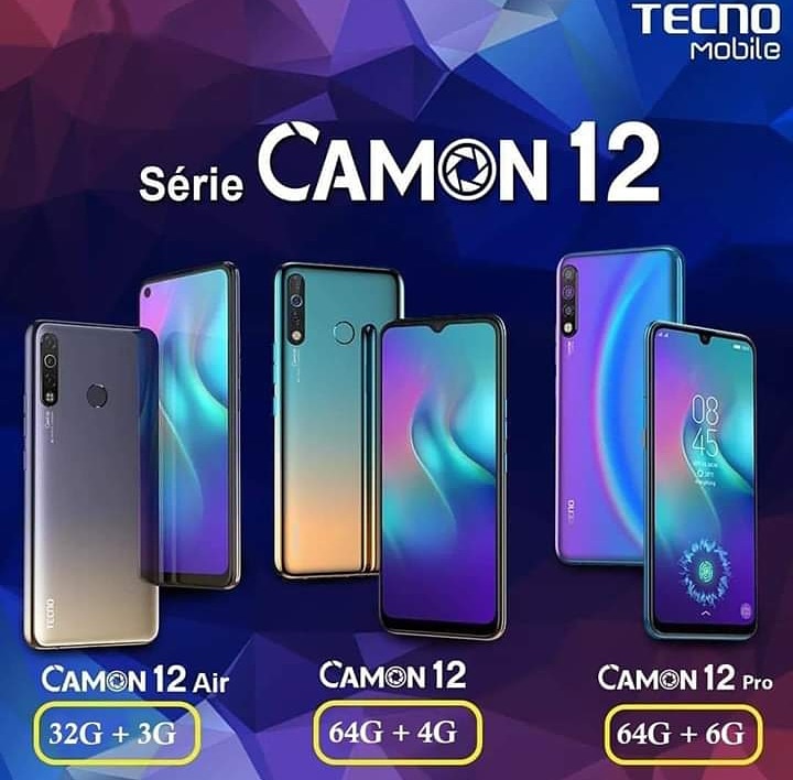 TECNOMobileCM's tweet photo. #SériesCamon12 pour les amateurs de selfies✨📸
 Bonnes spécifications +qualité de fabrication, à prix abordables. Avec garantie #13mois✅😊 
Lequel est votre préféré?😌
#Tecnobuy
Le stock limité
Passez vos commandes et partagez,livraison dès #10h Partout au Cameroun
#StayAtHome https://t.co/myosIqTz8l