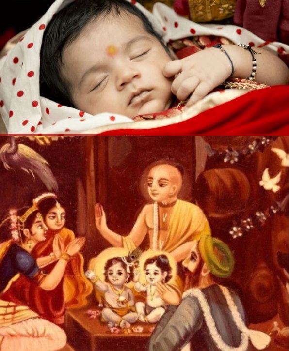 12/n  #SAMASKAR - 5 ::NamaKarana (नामकरण)IMP: Future Traits of Child Told, Status of JAUNDICE CheckedPurpose: Social Identity, Astrologically FruitfulWhat: Kulguru From HOROSCOPE &Future Traits, Decides Name of the ChildWhen: 10 Days after the Birth Day- i.e on 11th DAY