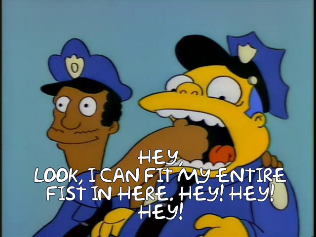 S4E11. Homer's Triple Bypass.Still weird to me that it's matter-of-fact they need $40k for the bypass. Bad Cops is an incredibly strong start. "now I know I haven't been the best..." Homer being weak as a kitten. Dr Nick! One of the best scripts of the series.