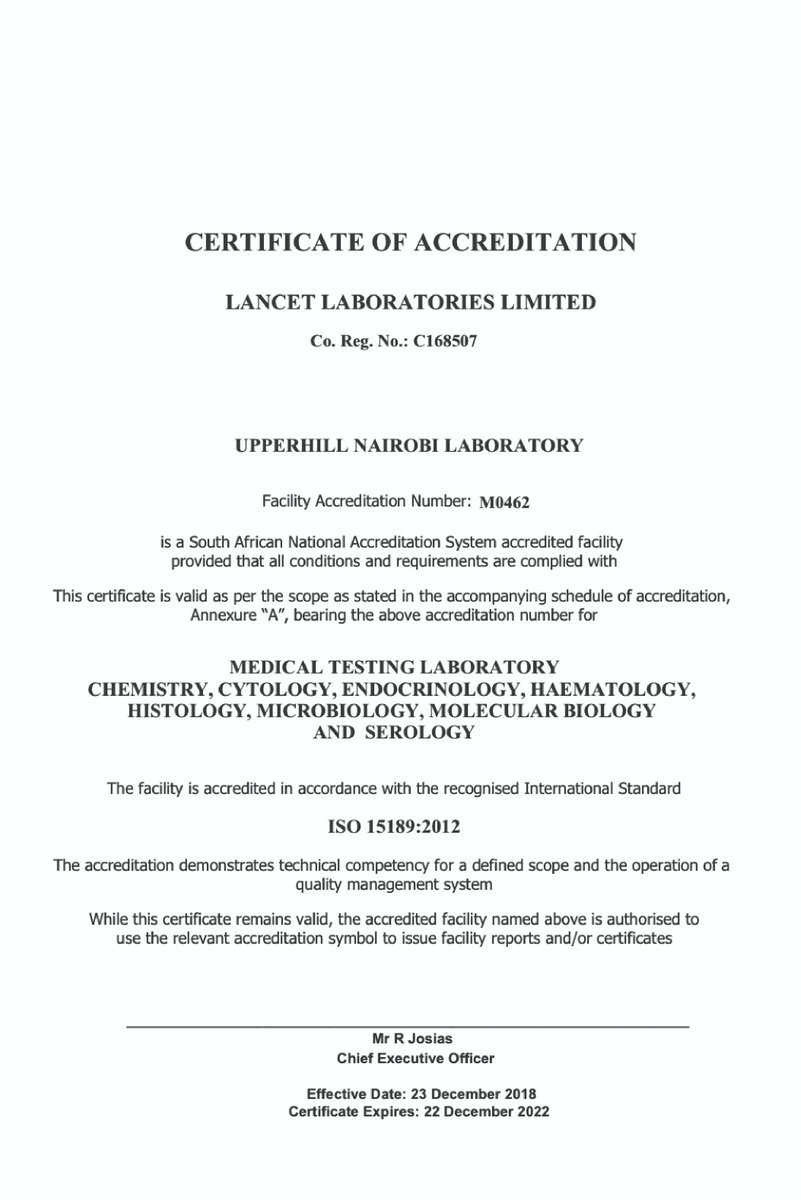 PLK Lancet Kenya on Twitter "Pathologists Lancet Kenya is ISO15189