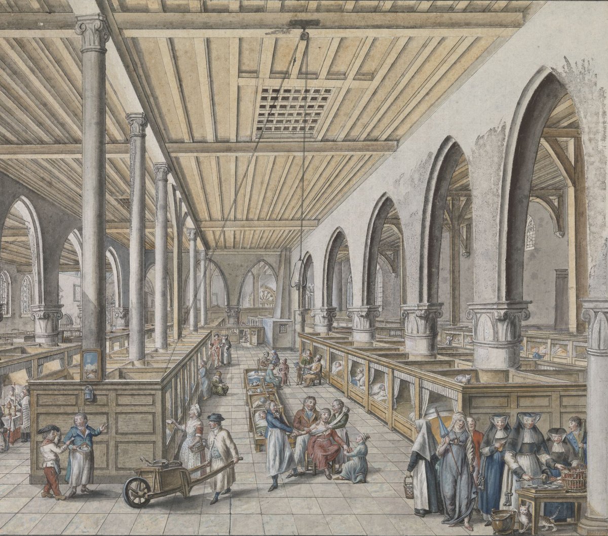 MuseaBrugge's tweet photo. Vandaag vieren we de #Dagvandeverpleging. Tijd om even stil te staan bij  het werk en de inzet van het zorgpersoneel. BEDANKT!
#museabruggedigitaal
Gezicht op de oude ziekenzaal van het Sint-Janshospitaal in Brugge
Johannes Beerblock - https://t.co/7aQez1jxD4 - Hugo Maertens https://t.co/TOpfExMw2P