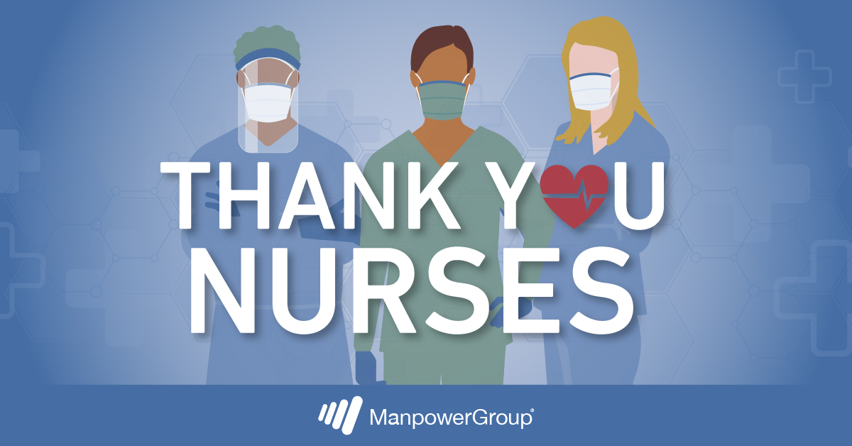 ManpowerGroupUK's tweet photo. On #InternationalNursesDay, we want to again offer our heartfelt thanks to our dedicated nurses, in the NHS, private and social care sectors ❤️️
#ThankYou https://t.co/43zMw6sgup
